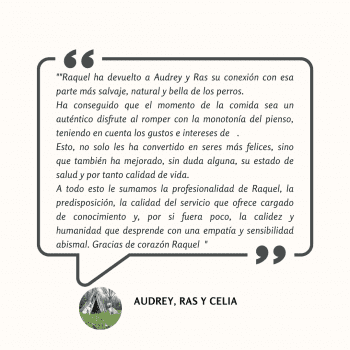 Testimonio: Raquel ha devuelto a Audrey y Ras su conexión con la alimentación natural, mejorando su salud y calidad de vida